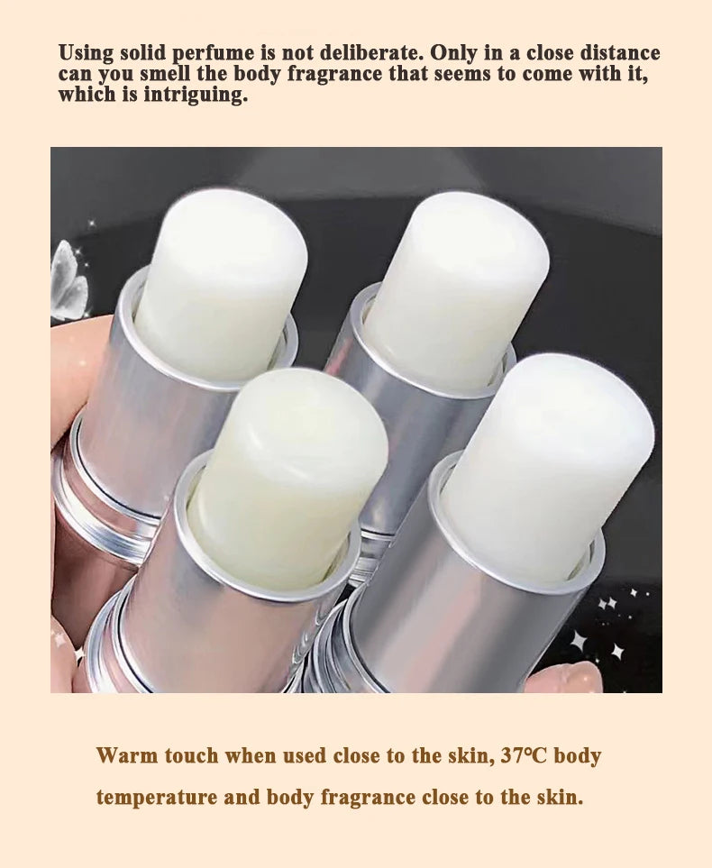 Heart-pounding solid perfume for men and women, light fragrance, long-lasting, natural and fresh perfume, portable perfume