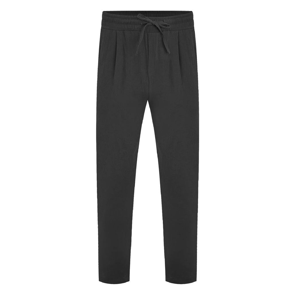 Mens Casual Loose Gym Jogging Fitness Sports Pants Drawstring Elastic Waistband Straight-Leg Trousers Yoga Training Sweatpants