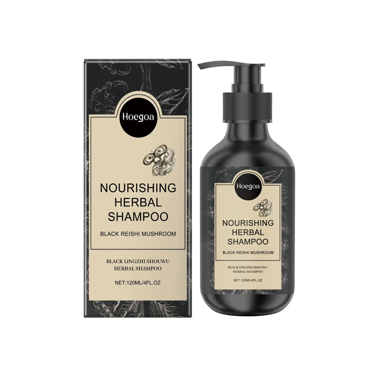 Hoegoa Herbal Shampoo Deep Cleaning Soft Smoothing Frizz Repair Damaged Hair Nourishing Mild Volumizing Hair Care Shampoo 120ml