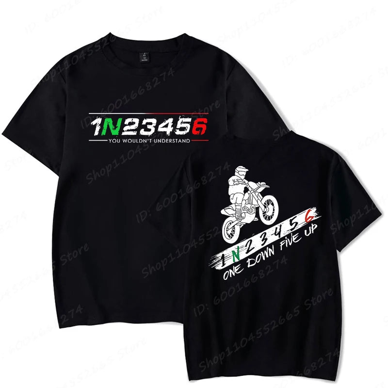 1N23456 Motorcycle Speed Graphic Print T-Shirts Summer Men's T Shirt Clothing Streetwear Short Sleeve Funny Motorcycle Shirts