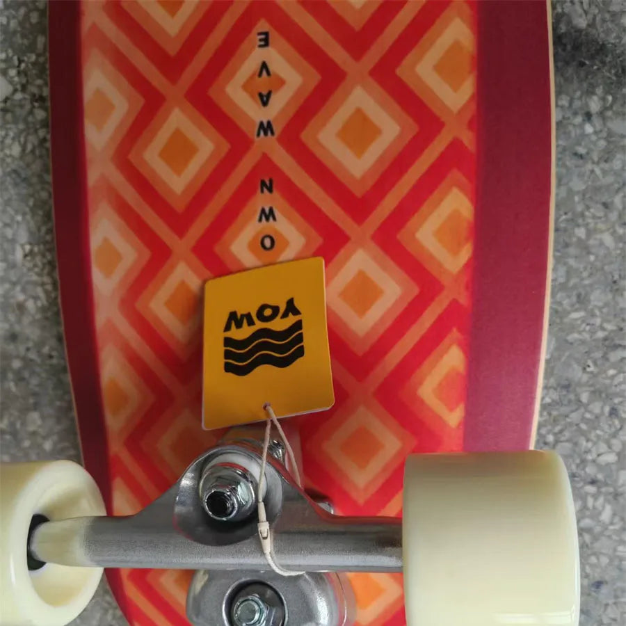 Whole kit YOW land surf skateboard black grids model 32inch has double curvy sides pro good quality