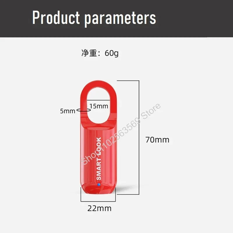 Mini Fingerprint Padlock USB Keyless Luggage Lock Electronic Lock Smart Biometric Fingerprint Door Lock Quick Unlock for Travel