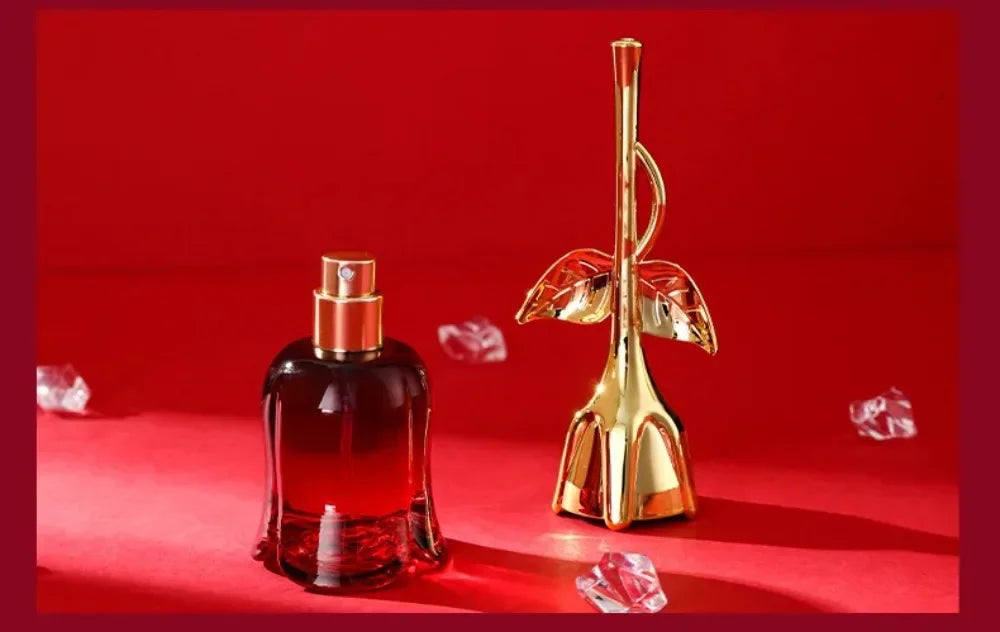 50ml Women EDP Perfume Midnight Rose Long Last Elegant Floral Fragrance Creative Red Rose Shaped Bottle Lady Romantic Gift