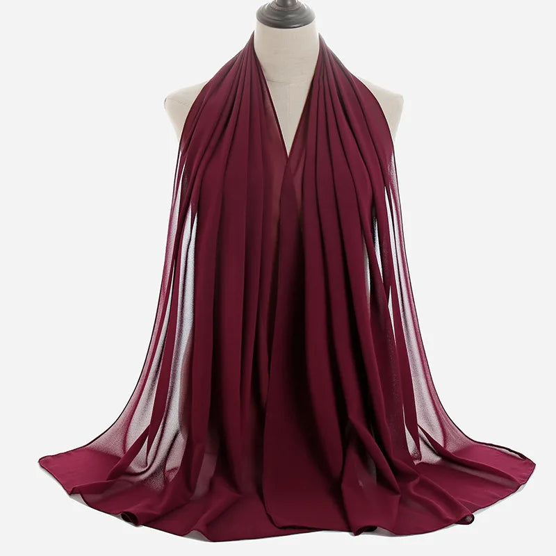 Ramadan Islamic Instant Bubble Chiffon Shawl Scarf Lady Head Wrap Women Hijabs Scarves Bufandas Muslim Veil Hijab Snood 180*70cm