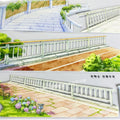 Washi Pet Tape A689 Along The Lake Trail Landscape Guardrail Aisle Antique Scrapbook Collage Diy Cards Sticker