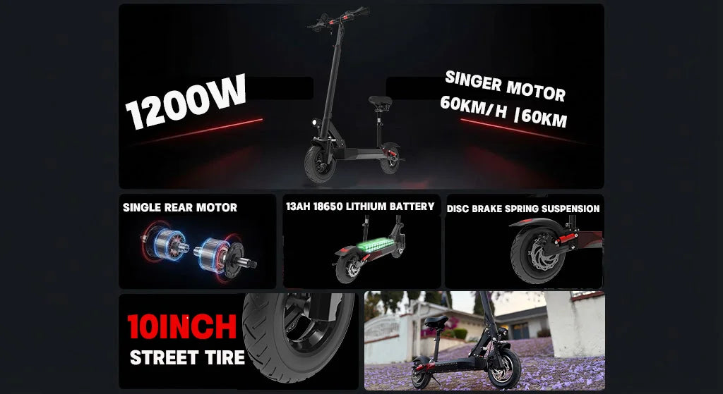 1200W-6000W SingleDual Motor Electric Scooter Adults 72V 60V 52V 48V Off Road Winter Snow Anti-Slip Foldable E-Scooter