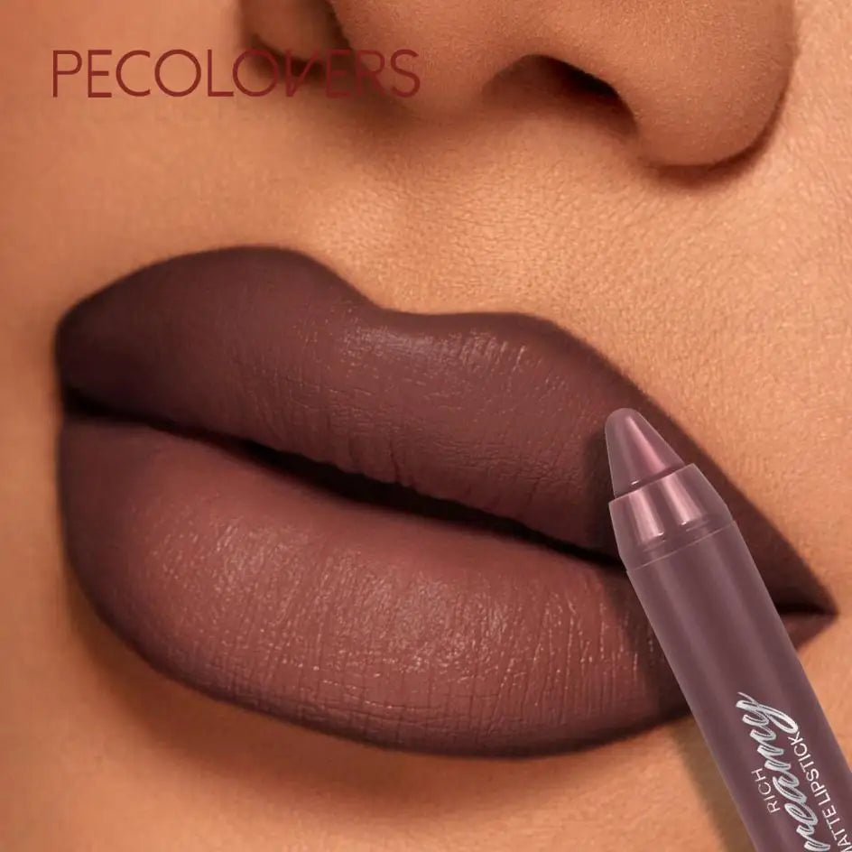 6 Colors Matte Lipstick Pen, Long-Lasting Waterproof Lipstick Crayon,Non Stick Cup, Multi-Color Lipstick Pen