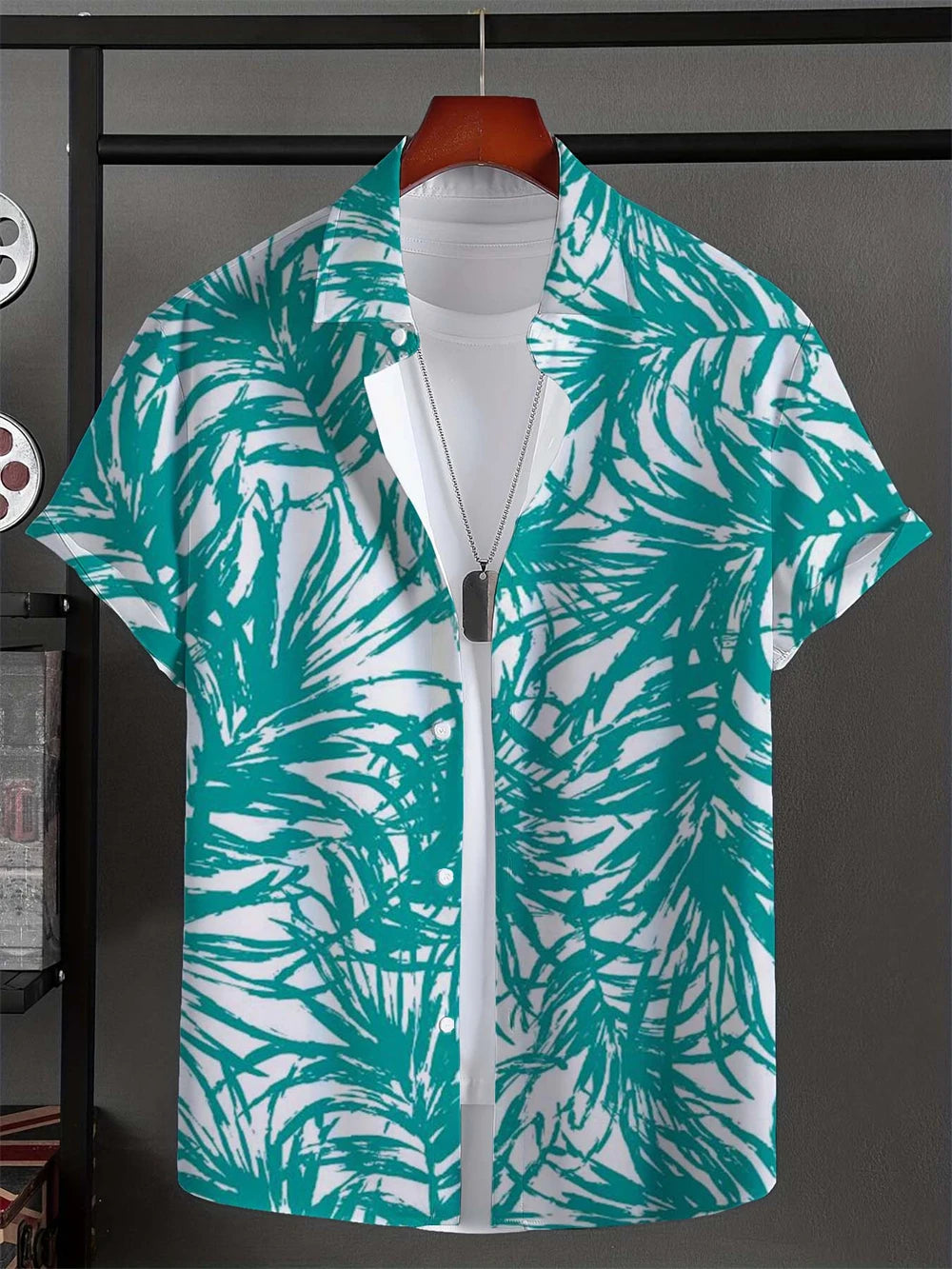 Leaf Tropical Men's Shirt Resort Hawaiian 3D Printed Shirt Outdoor New Vacation Beach Summer Turndown Short Sleeve Hawaii Shirts