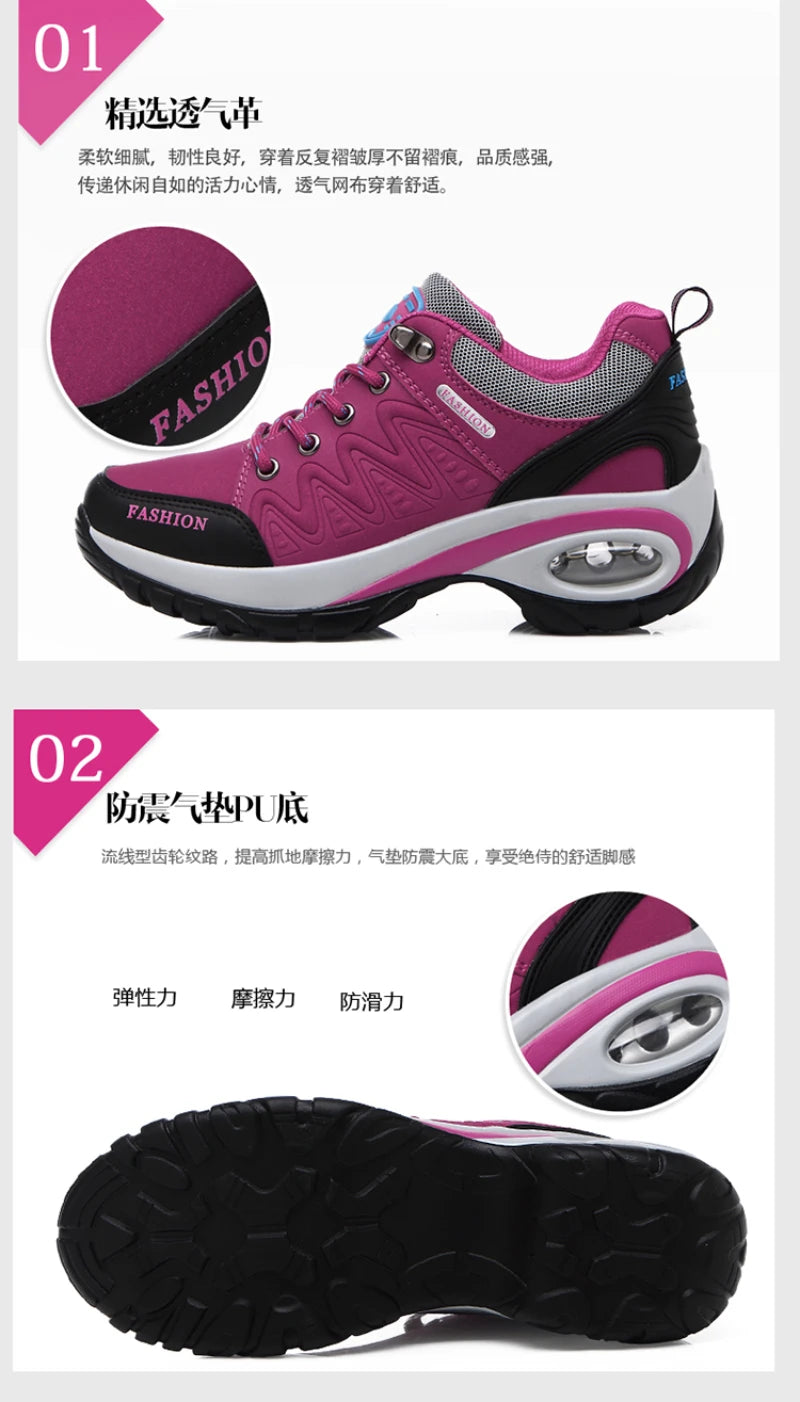 Casual Shoes For Spring And Autumn For Women, Thick Sole Shock-Absorbing Cushion Outdoor Shoes Middle-Aged Mother Travel Shoes