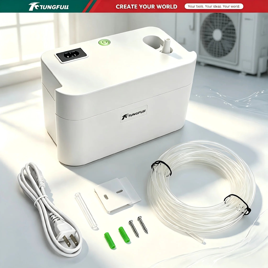 TUNGFULL 220V Air Conditioning Condensate Drain Pump Automatic 1‑3P/1‑5P Air Conditioner Pump With 5M Water Hose
