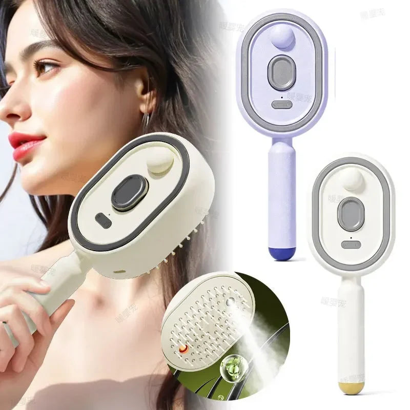 Rechargeable Steams Brush Electric Steam Hair Brush Comb Electric Spray Air Cushion Comb For Hairs Reduce Frizz Nourishes Hairs