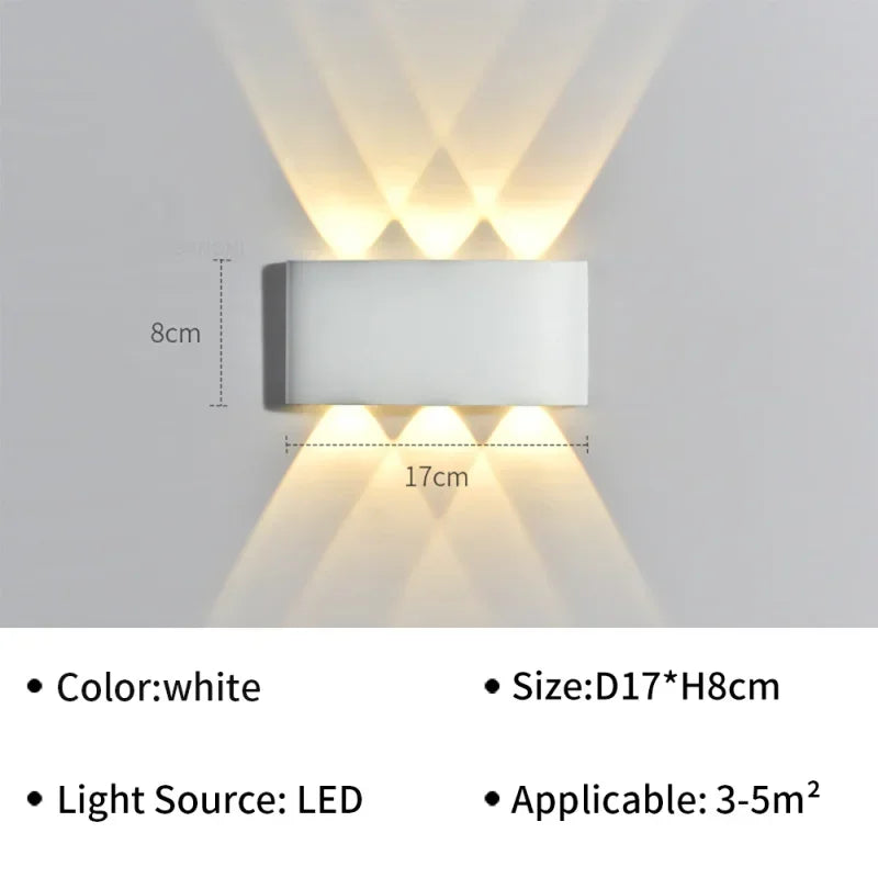 Waterproof Outdoor LED Wall Light for Garden Patio Balcony Warm White Weatherproof