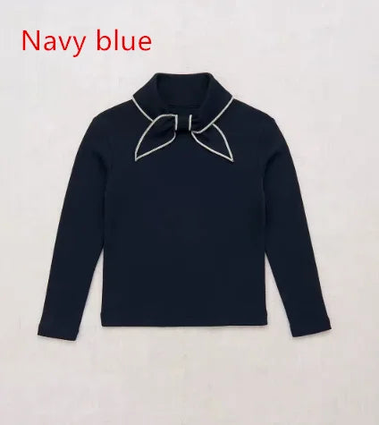 Kids Girls T Shirts Blouse and Pant Set 2026 Autumn Long Sleeve Ruffle Children's Tee Printed Retro Dress Outfwear Clothing