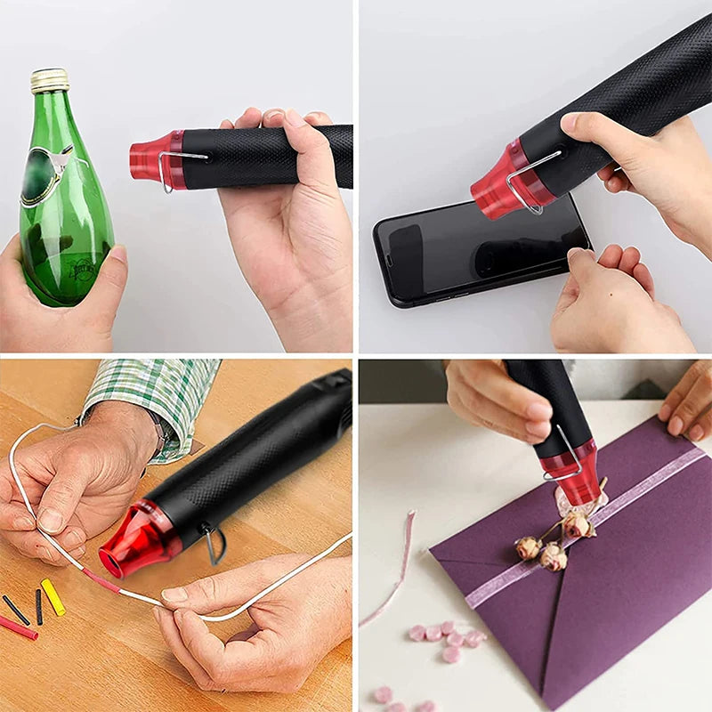 300W Hot Air Gun Portable Mini Heater for DIY Craft Embossing Shrink Wrapping PVC Multi Function Handheld Electrical Heat Tool