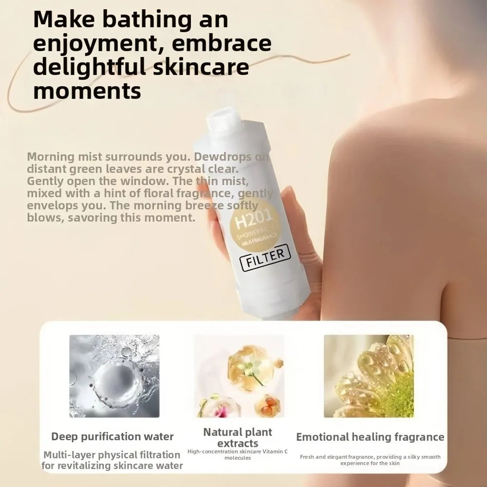 High Pressure Vitamin C Shower Head Filter Bathing Skincare Spa Grade Shower Purifier Lavender Filter Impurities Water Softener