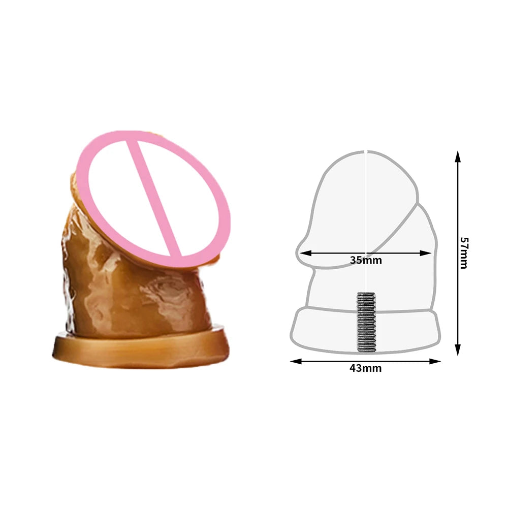 FRKO Male Inverted Chastity Cage with Big Urine Can Matched With P001 Dildo Lockcock BDSM Intimate Adult Products For Men Gay