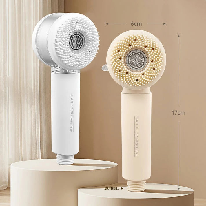 2+1 Modes Filter Shower Head High Pressure Adjustable Handheld Shower Head One Button Stop Bathroom Accessories