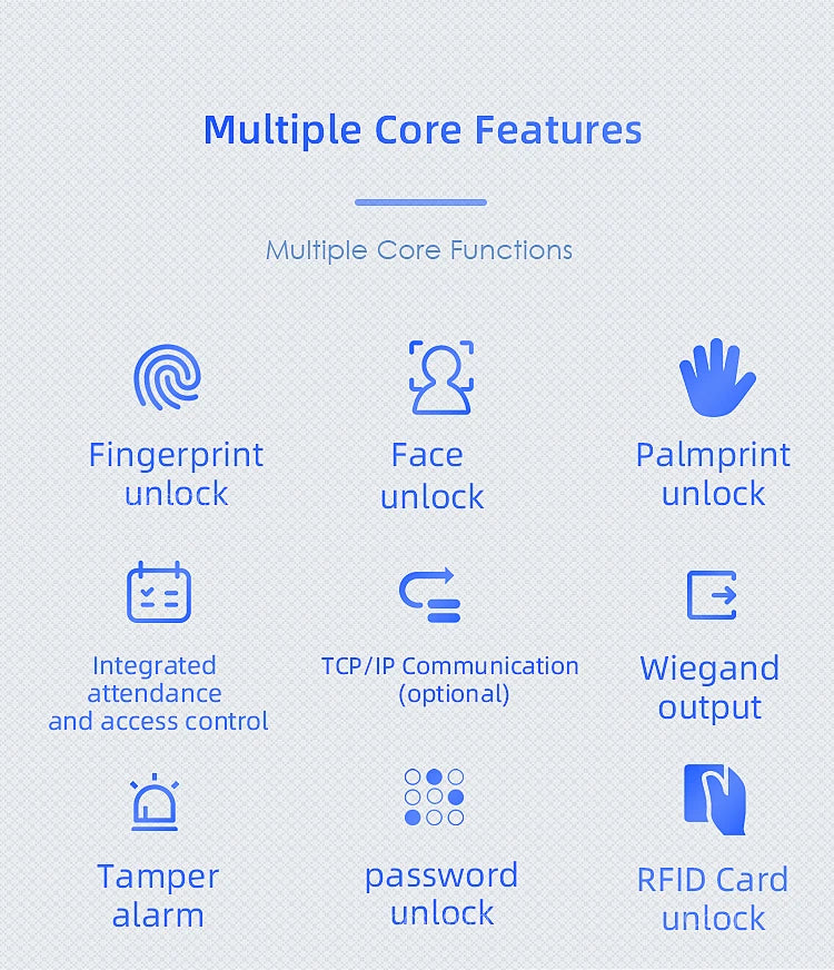 500 Face 300 Figner 2.4Inch LCD TCP/IP USB Biometric Fingerprint Face Access Control Time Attendance System 125khz RFID Card