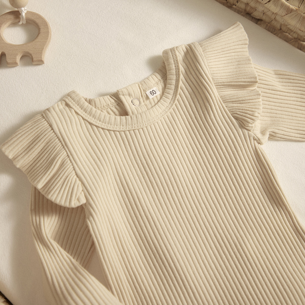 ma&baby 0-24M Spring Fall Newborn Baby Girls Romper Infant Knit Ruffle Jumpsuit Soft Long Sleeve Solid Color  Clothing