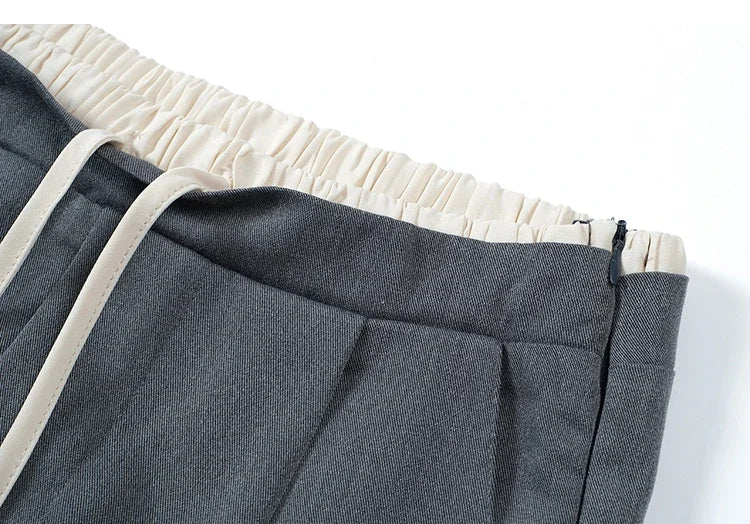 Elastic Waist Drawstring Loose Slim Casual Versatile Trousers 2026 Autumn New High Waist Women Wide Leg Suit Pants