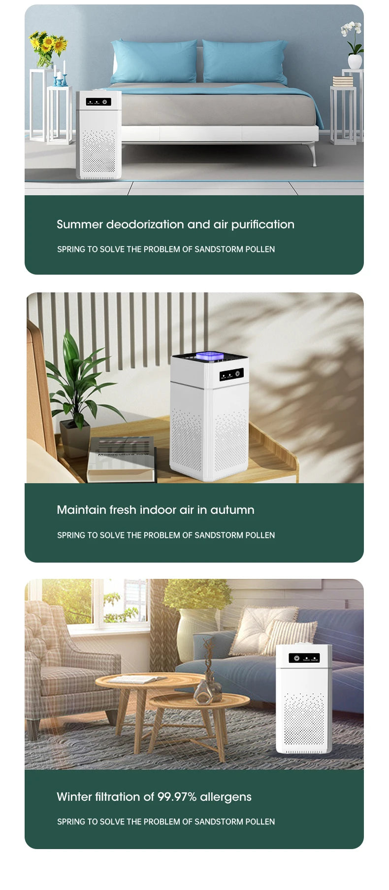 New Portable Intelligent Silent Negative Ion Air Purifier Deodorization Air Cleaner for Bedroom Office Living Room