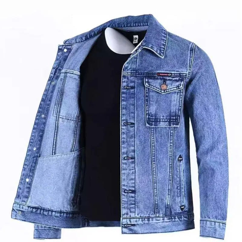 UNITIM Spring American Heavy Denim Men Workwear Coat Male Retro Streetwear Jeans Jackets Outdoor Classic Men Button Cow Boy Coat