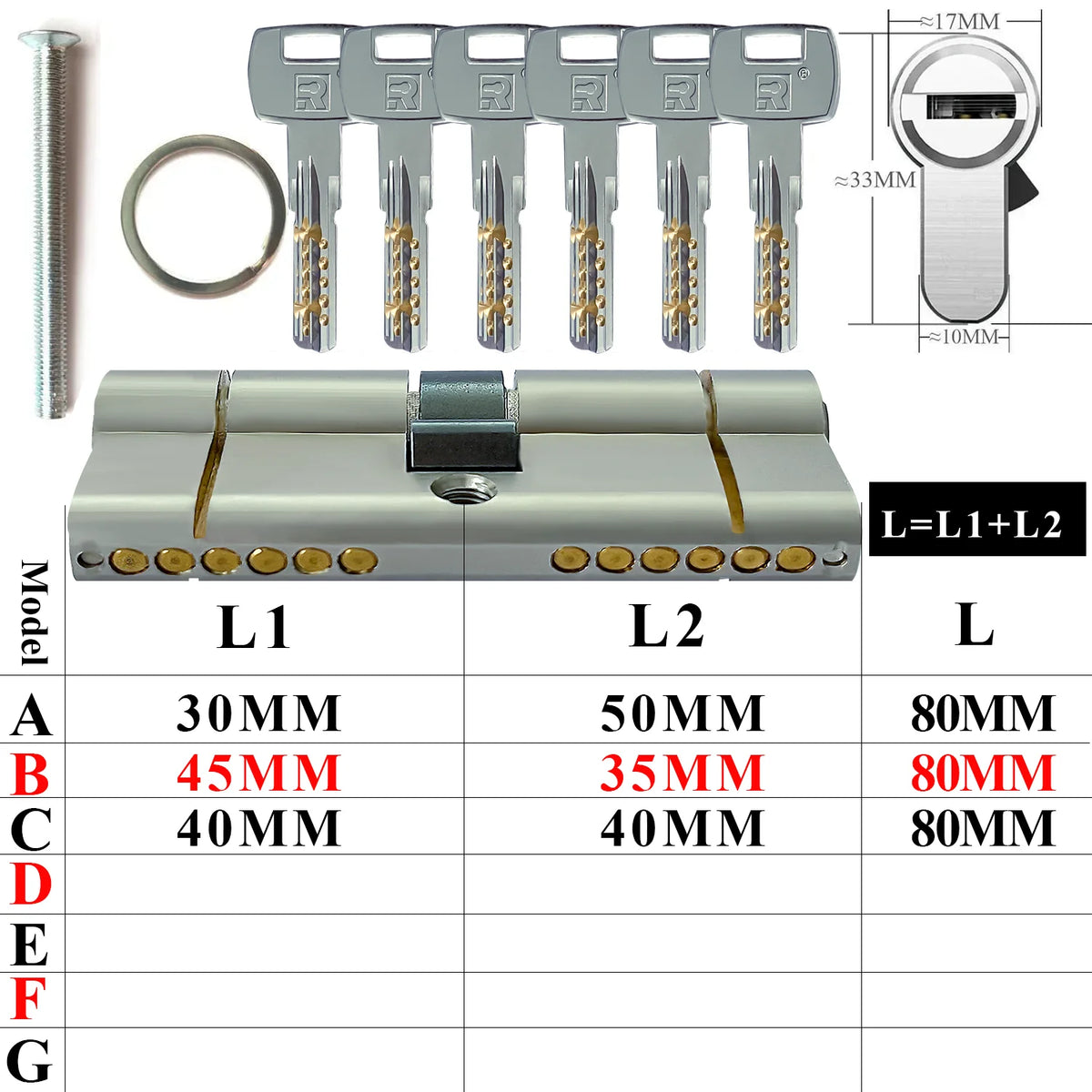 Customization: Open all household door locks with the same key. European standard high-quality 11 pin anti-theft lock cylinder