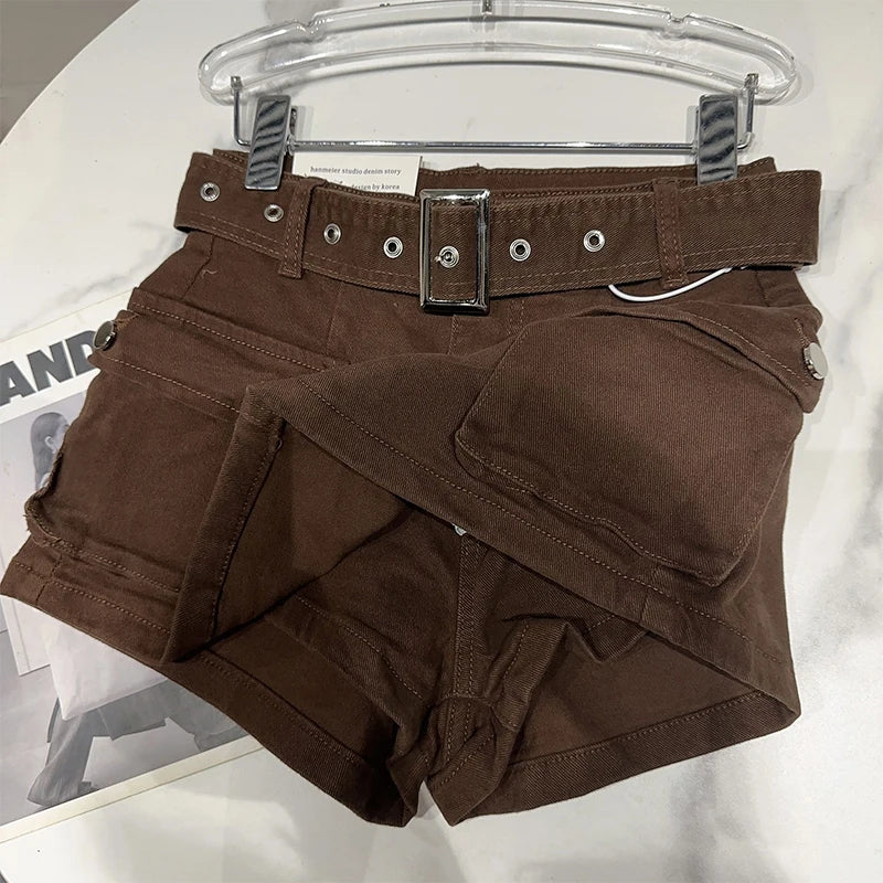 Women's Black Denim Cargo Shorts Fashion High Waist Ladies Streetwear Baggy Cowboy Shorts Jeans 2000s Y2k Harajuku 2000s Clothes