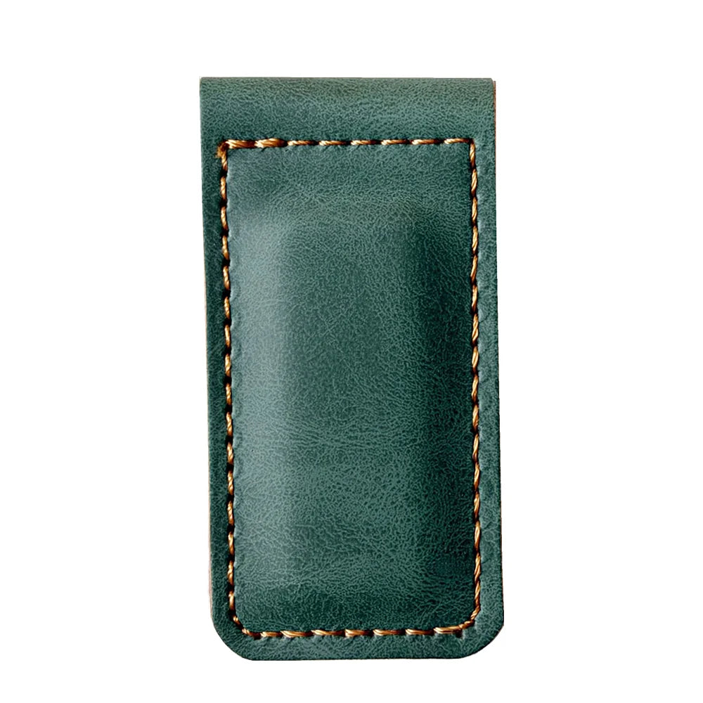 Slim Magnetic Money Clip PU Leather Business Card Holder for Men
