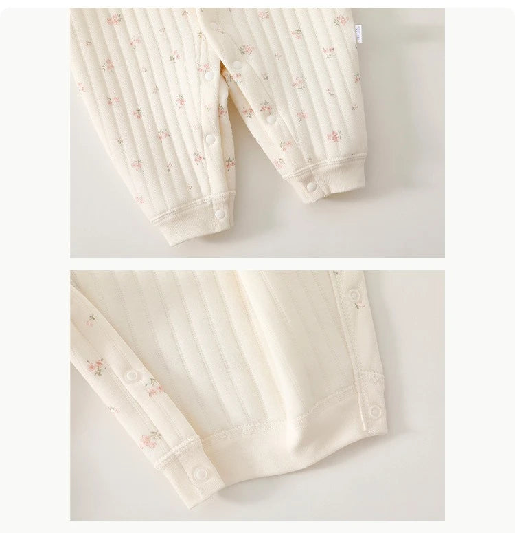 AYNIGIELL Autumn and Winter Newborn Jumpsuit, High-quality Pure Cotton Baby Girl Clothing 0-18 Month Baby Boy Outdoor Wear