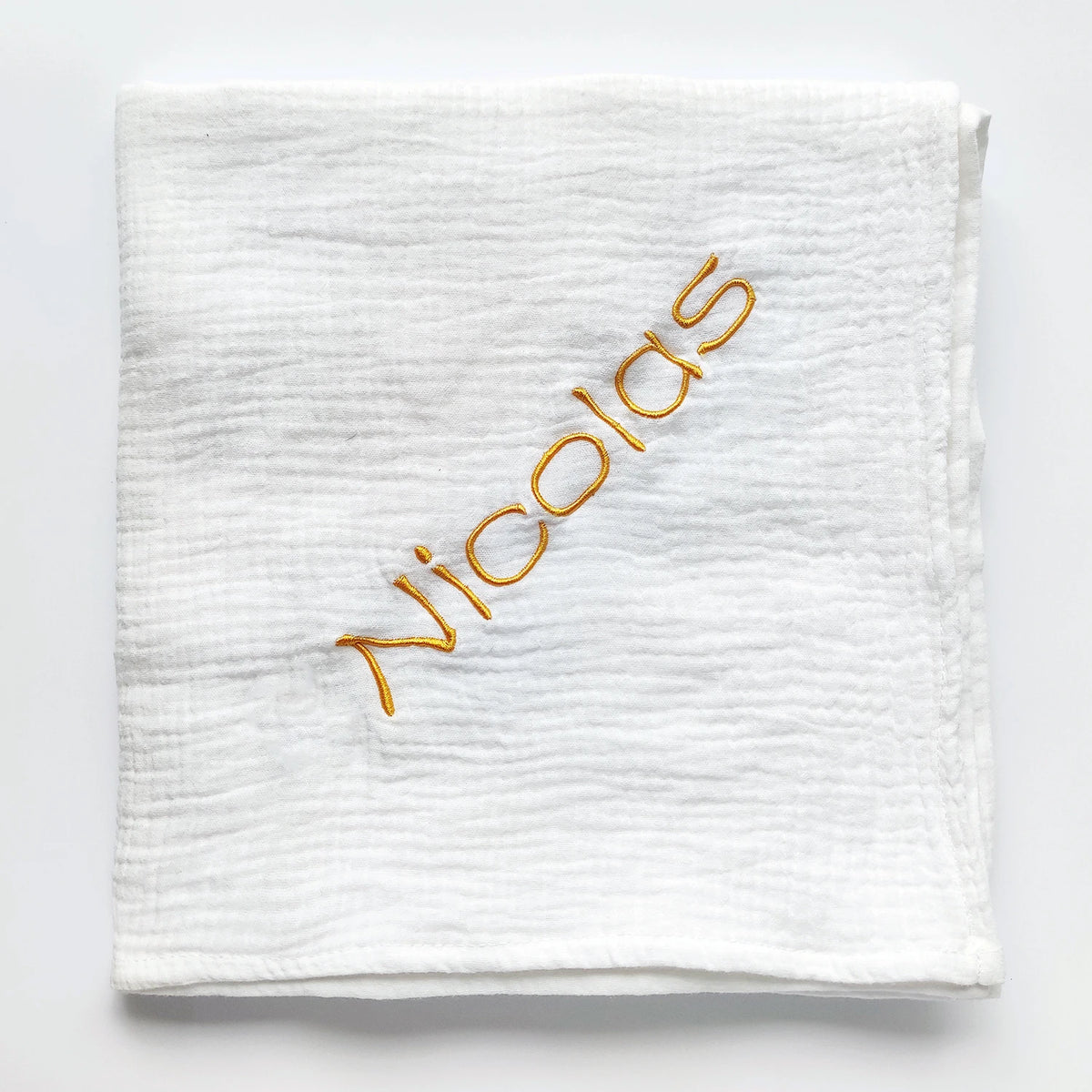 Personalized Name Embroidered Custom Baby Cotton Muslin Baby Swaddle Wrap Newborn Receiving Blanket Muslin Diaper  Burp Cloth