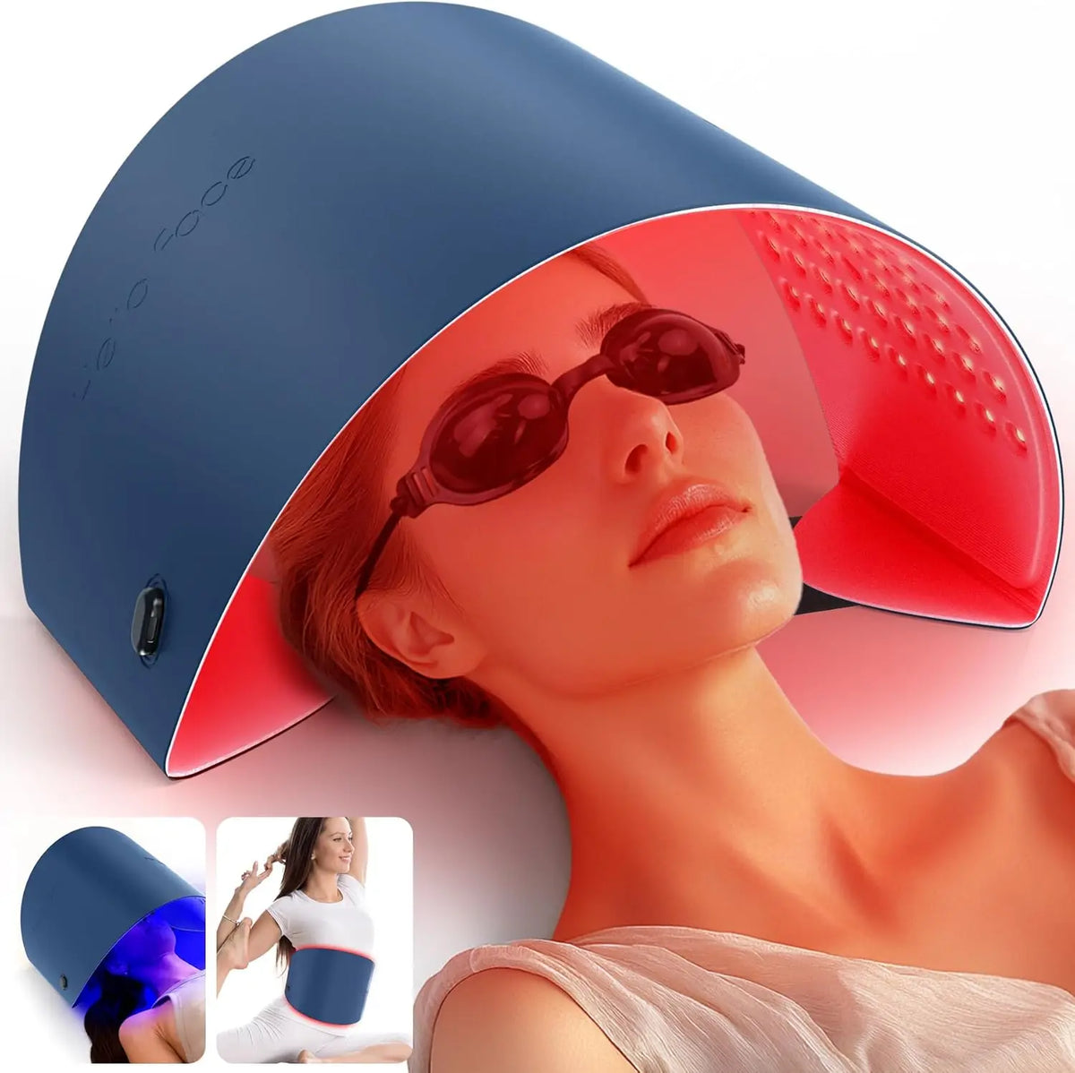 Hello Face LED Face Mask Light Therapy Red, Blue & Infrared Light Facial Skin Care Device with Eye Protection