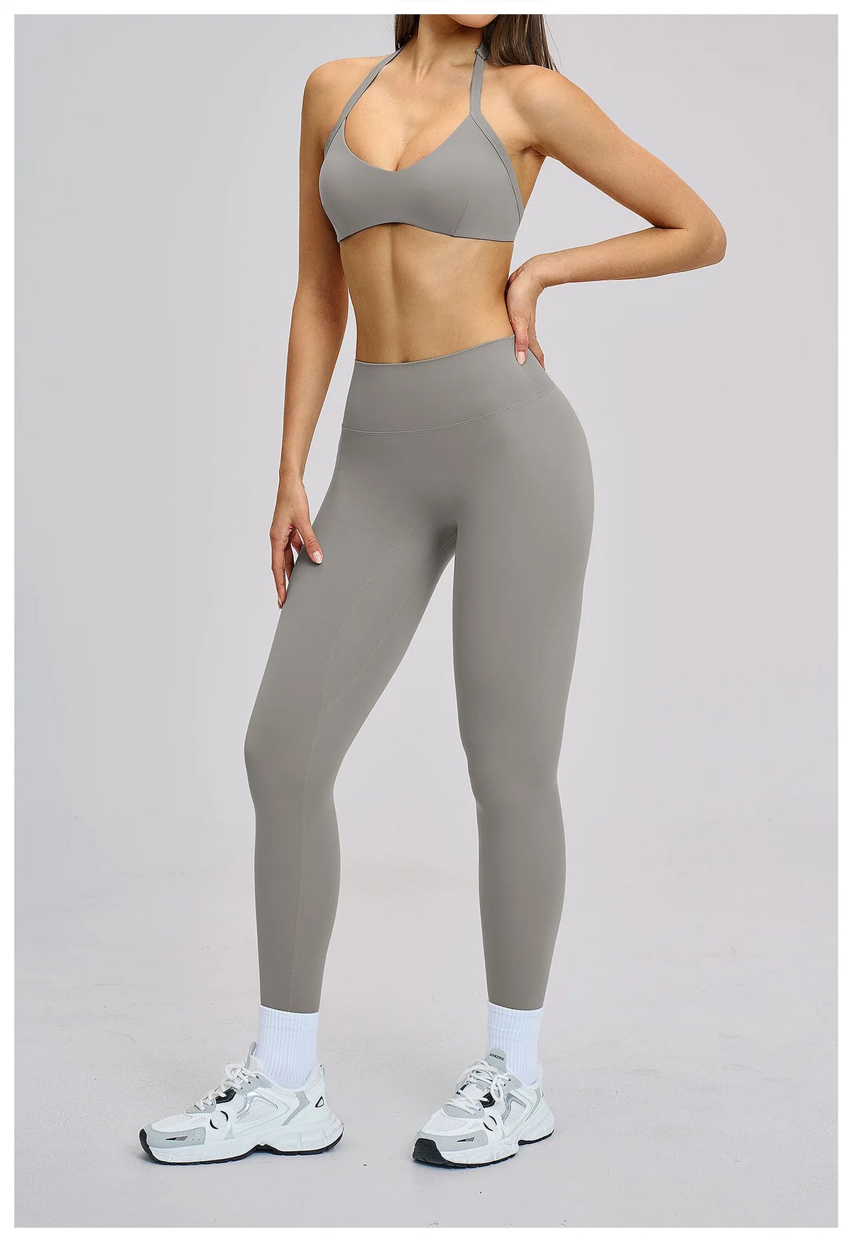 Women's High Waist Yoga Leggings Workout Pants Nylon Spandex Solid Gym Fitness Activewear