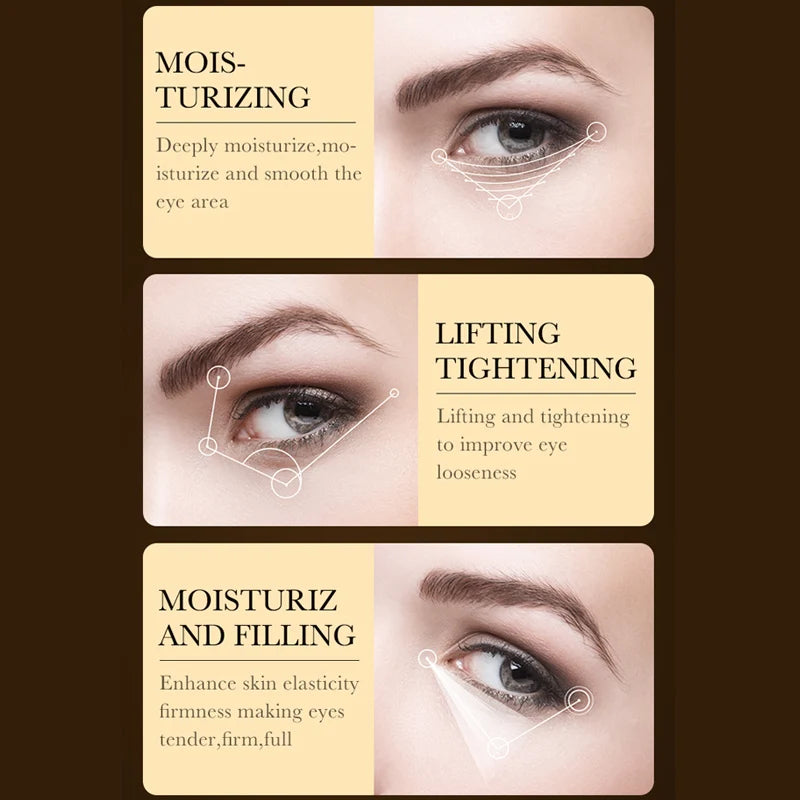24K hyaluronic acid eye cream, nourishing, improving dark circles and eye wrinkles, anti-aging eye cream essence