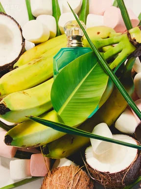 Women Tropical Fruity Eau De Parfum, Sweet Banana Coconut Scent, Long Lasting Vacation Vibe Perfume for Holiday Gift