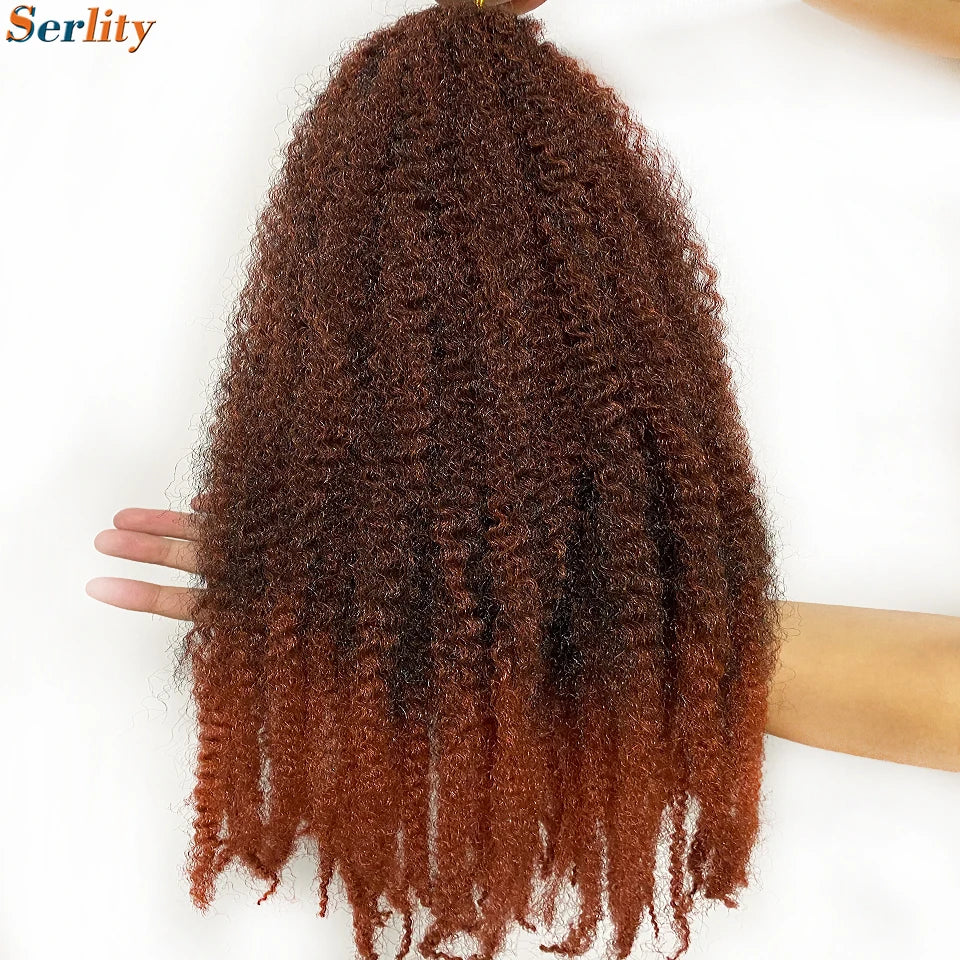 Marley Twist Braiding Hair Pre Stretched 1- 6 Packs Ombre Afro Kinky Curly Crochet Hair for Faux Locs Jumbo Marley Twists Hair
