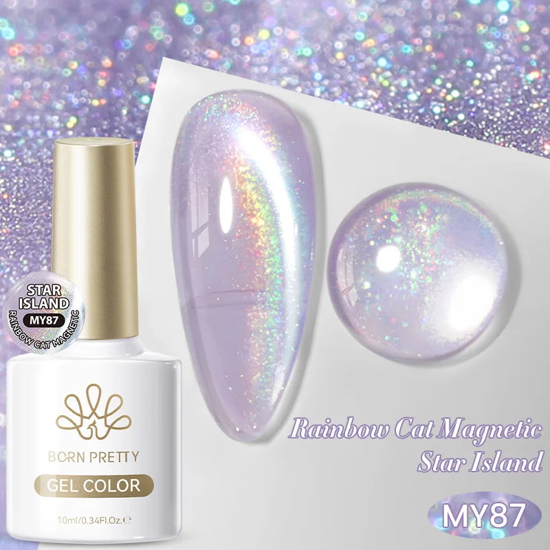 BORN PRETTY 10ml Silver Water Light Cat Magnetic Gel Nail Polish Nail Supplies Vernis Semi Permanent Gel for Fall Winter Nails