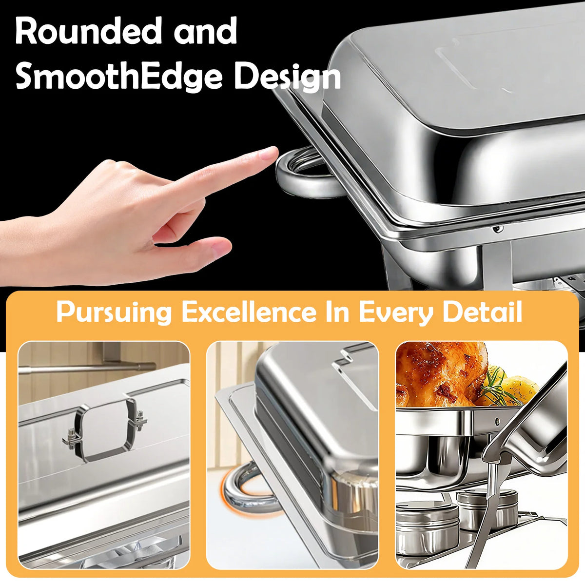 Chafing Dish Buffet Set Stainless Steel 316 Restaurant Catering with Lids Holders Food Warmer Server for Party Banque Weddings