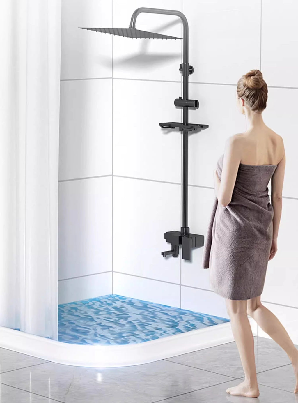 1-2M Bathroom Water Stopper Silicone Retaining Strip Water Shower Dam Flood Barrier Dry And Wet Separation Blocker Accessories