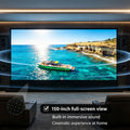 Motorized Floor Rising ALR Acoustic Transparent Projector Screen, 8K High Contrast Perforated Short Throw Home Theater Screen