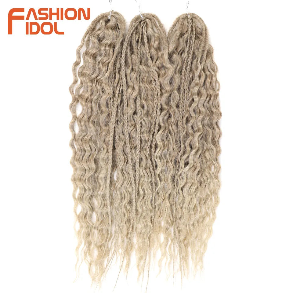 FASHION IDOL 24 Inch Ariel Hair Synthetic Crochet Curly Hair Water Wave Braid Hair Ombre Pink Deep Wave Braiding Hair Extensions