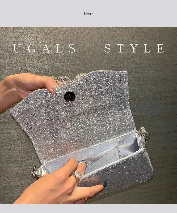 Bling Shiny Clutch Purse For Wedding Party Women Handbag Luxury Glitter Rhinestones Diamond Evening Bag Female Crossbody Bag