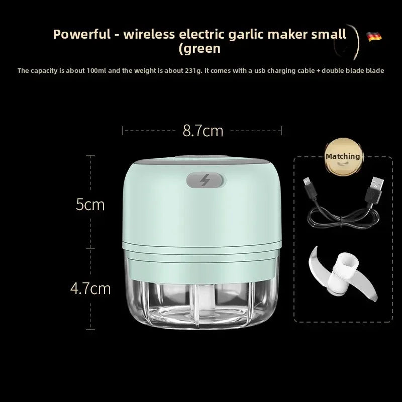 Electric Mini Garlic Chopper 100/250ML USB Vegetable Onion Chopper baby food processor Portable Small Food Processor
