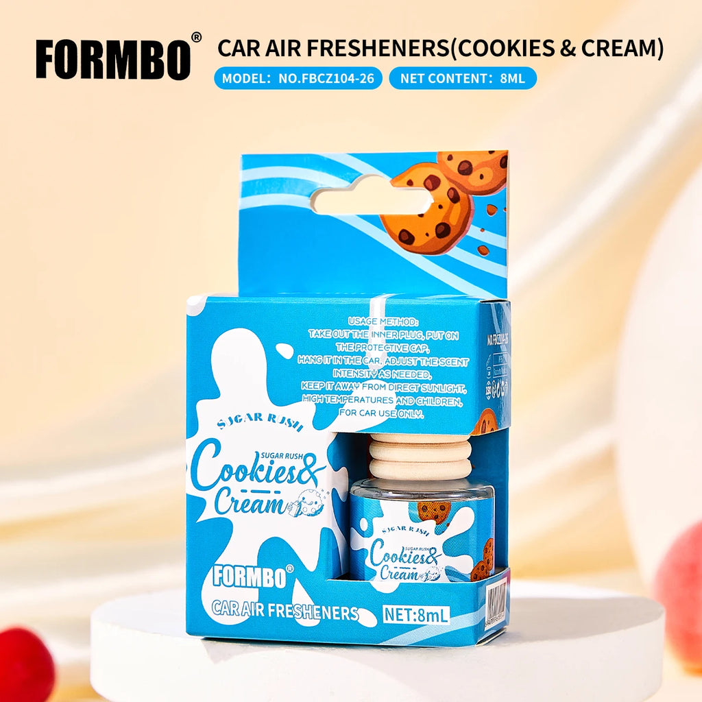 Car Air Freshener Hanging Perfume Bottle Cookies & Cream Cherry Luxe Dreamy Treats Scent Auto Rearview Mirror Pendant Deodorant