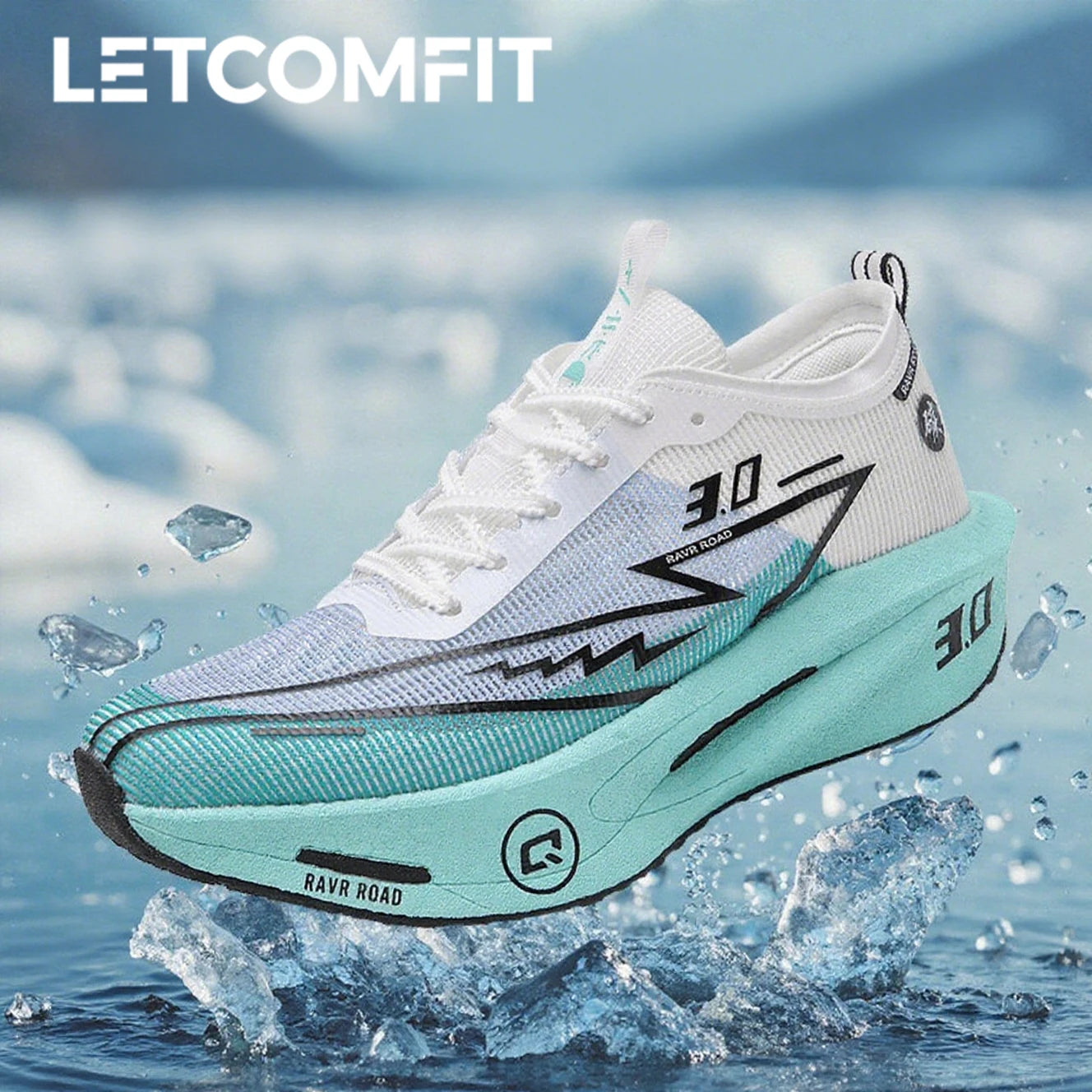 Men's Carbon Board Sneakers Anti-slip Cushioned Comfortable Racing Training Running Shoes Mesh Tennis Shoes Casual for Women - Beauty