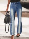 Women's Spring and Fall New Stretch Low-rise Denim Micro-flare Pants. European and American Street Style Fashion Slim-fit Jeans
