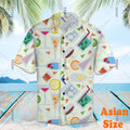 DJ Music Party Neon Print Hawaii Shirt Men's Clothing Cool Guitar Streetwear Shirts Bar Personality Trend Button Blouse 2025