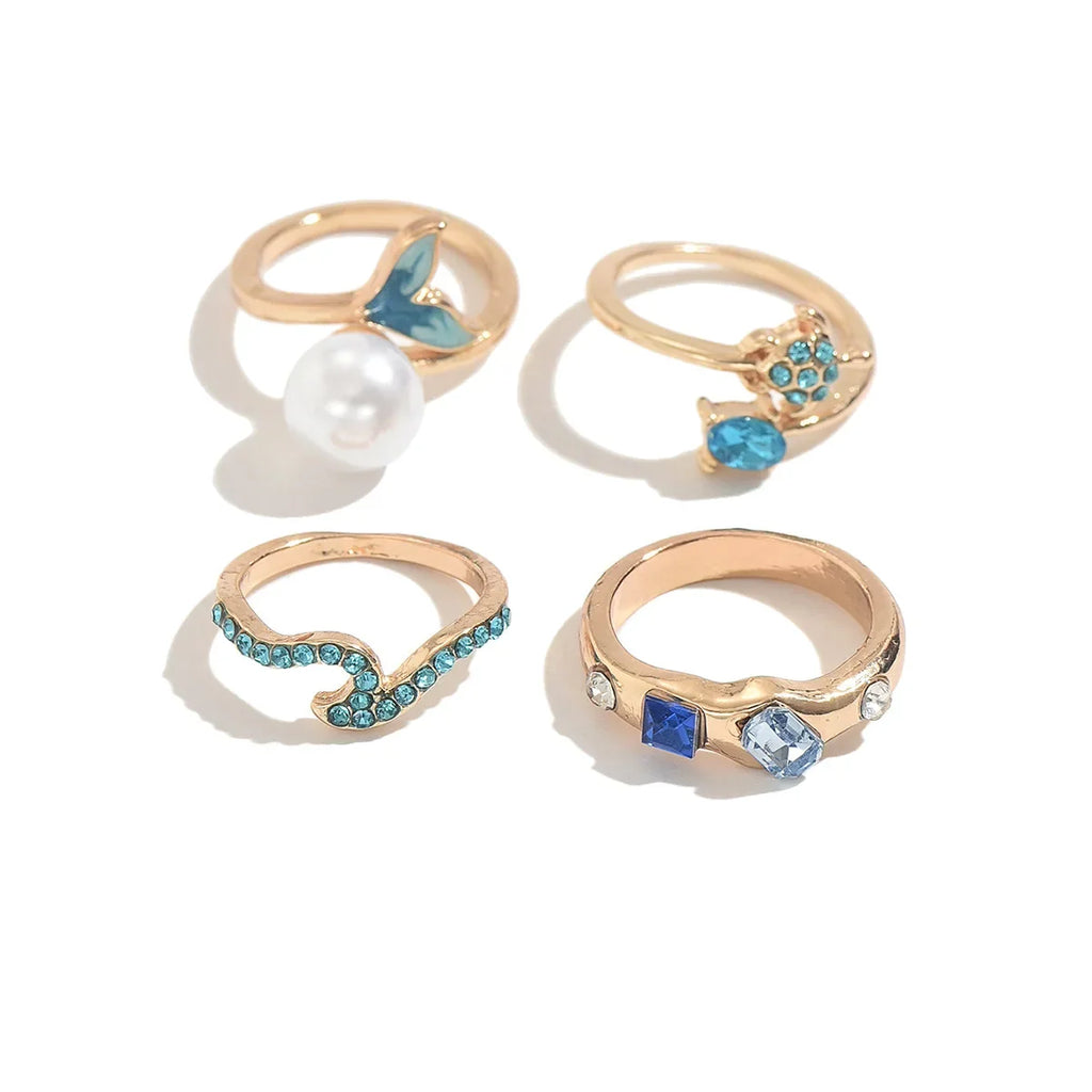 3pcs Set New Fashion 925 Sterling Silver Cute Guppy Ring Stacking Finger Ring, Animals Adjustable Open Rings Birthday Gift