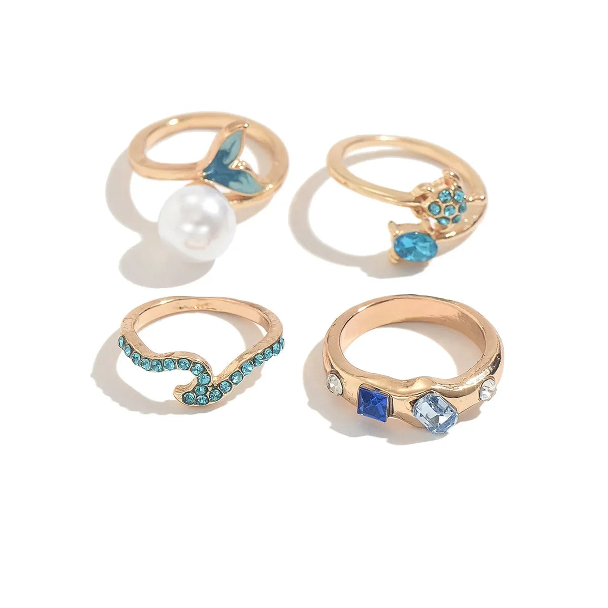 3pcs Set New Fashion 925 Sterling Silver Cute Guppy Ring Stacking Finger Ring, Animals Adjustable Open Rings Birthday Gift