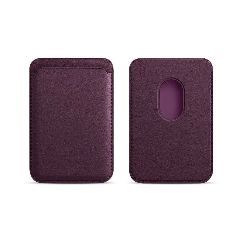 Magnetic Card Holder Leather PU Card Sleeve ID Card Holder Mobile Phone Back Sticker Bag For Magsafe iPhone 17 Card Holder Cover